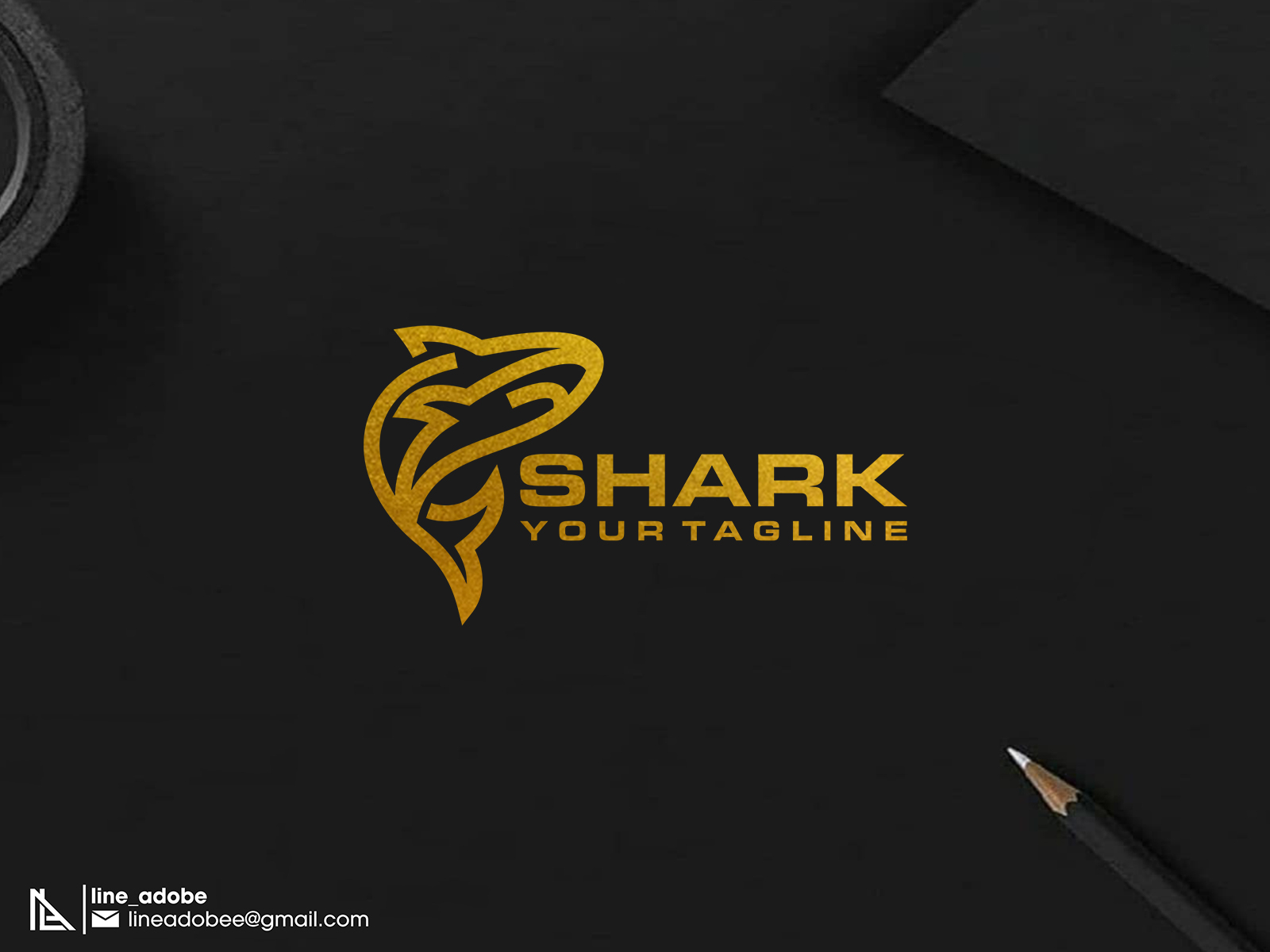 Shark Line Logo by line_adobe on Dribbble