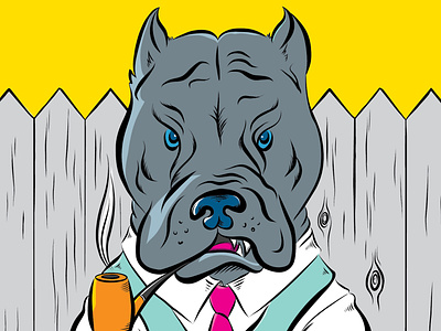 Pitbull boss. design dogs drawing illustration ipadpro pitbull vector