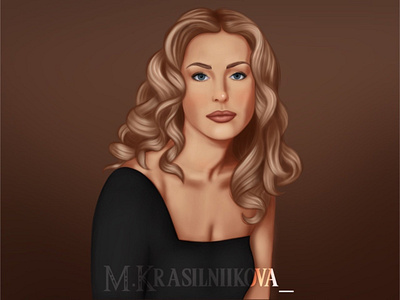 Actress blonde digital art digital portrait illustration актриса женщина портрет