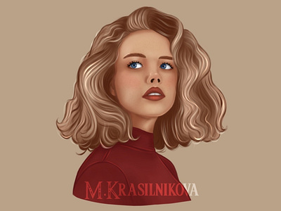 Girlfriend blonde digital art digital portrait illustration женщина подруга портрет