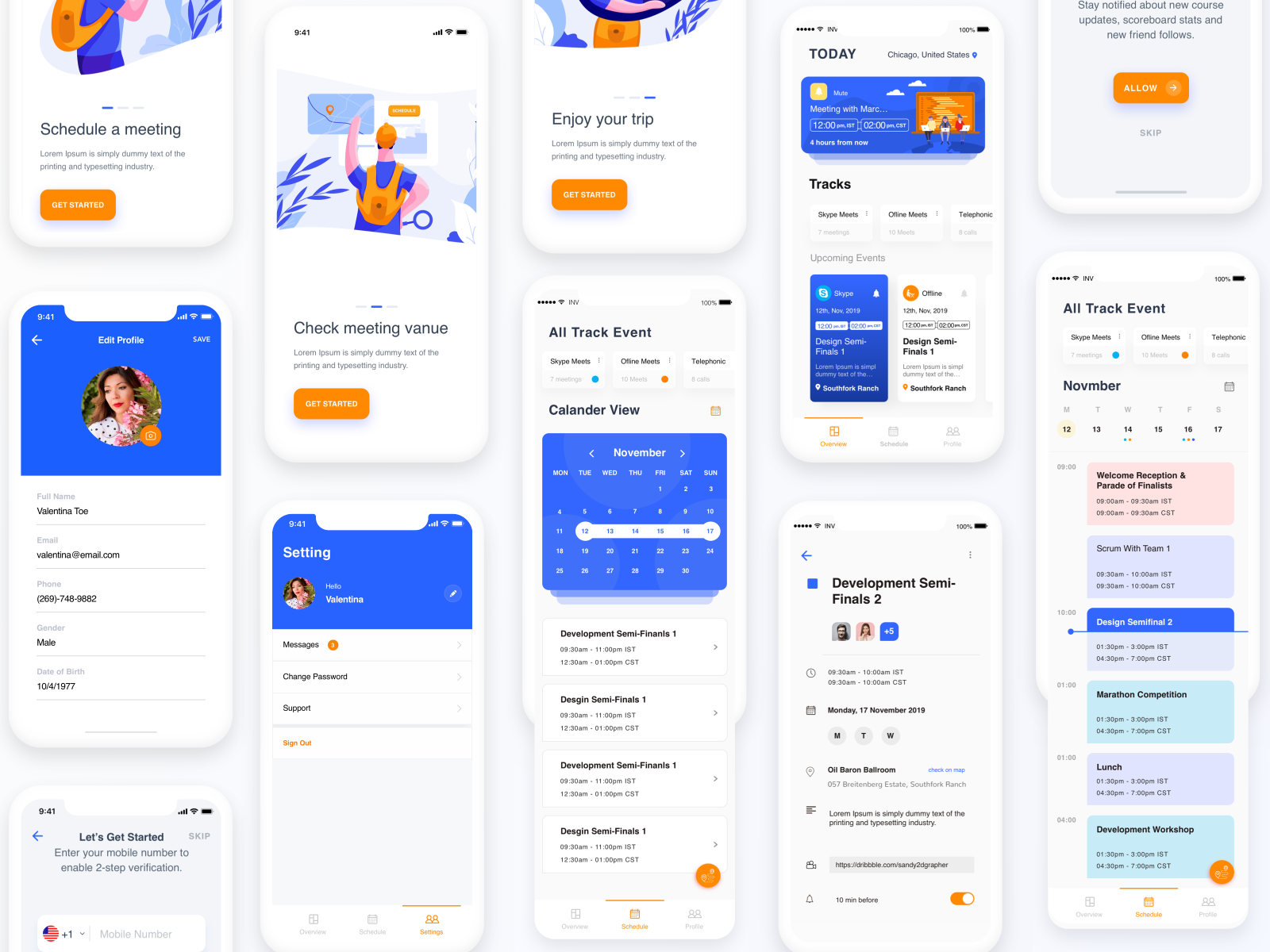 Calendar Flow And Interface With Meetings Schedule By Sandeep Singh On 