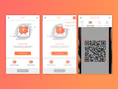 Payment App screens for UPI art direction illustration payment uiux