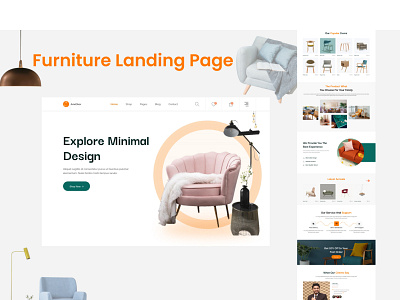 Furniture Landing Page design designer e commerce e commerce app furniture furniture design furniture landing page ui uiux ux webdesign