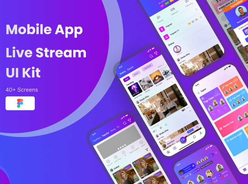 Live Stream UI KIT by MD Aslam Al Rabbi on Dribbble