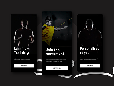 Fitness Tracker App app black fitness fitness app health app ios ios app minimal product splash typography ui ux