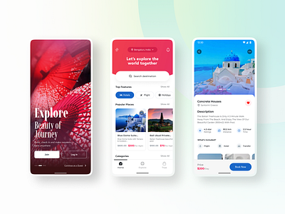 Travel App Mobile Design 1 / 365 Days in 2023 booking design flights hotels ios minimal ticket travel trip ux vacation