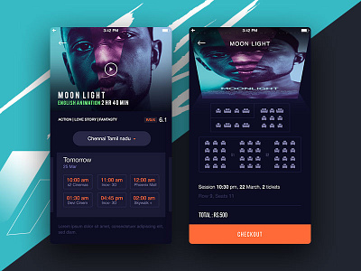 Movie Mobile App app cinema design film interface mobile motion movie ui ux