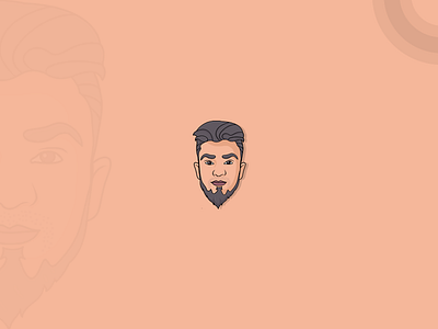 Self Branding Design. beard branding face illustration logo self
