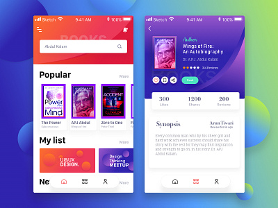 #Exploration - Book Finder App app book concept design detail material select transition ui ux