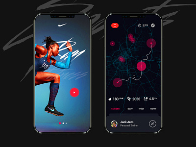 Sport Trainer App app coach dashboard data fitness levels navigation run ski tabbar technical
