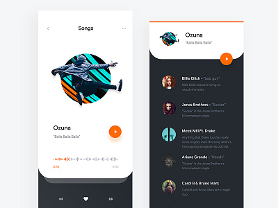 2019 Spotify Minimalistic App app application artist cards music music player player slider ui ux