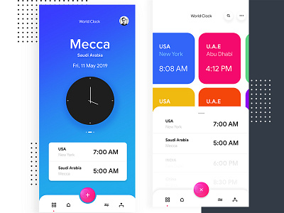 2019 - Minimal World Clock App alarm app app apple clock design ios minimal time travel ui uiux