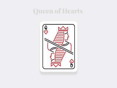 Queen of Hearts - Weekly Warm-up Serious cards challenge dailyui designs illustration illustration art minimal pixel playingcards queen queen of hearts stroke