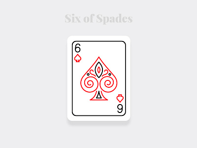 Six of Spade - Weekly Warm-up Serious art cards design art dribbble illustration minimal six spade weekly challenge weekly warm up