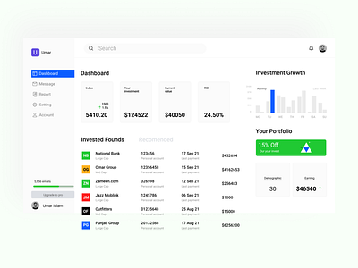 Finance Web Dashboard Design