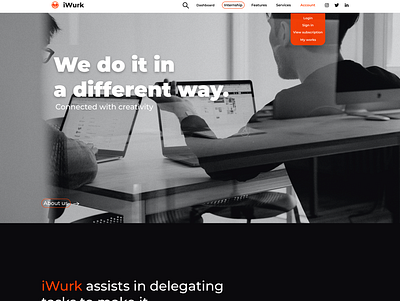 Iwurk Delegating website logo ui ux