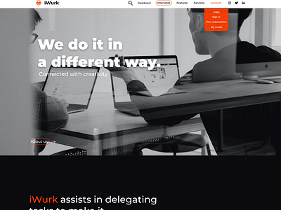 Iwurk Delegating website logo ui ux