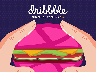 Dribbble Burger Party! burger debuts dribbble shots thanks