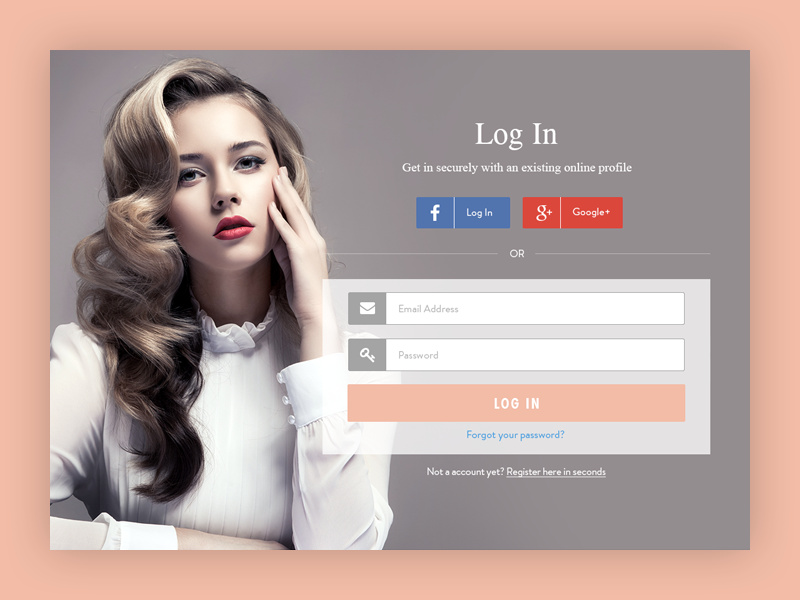 Fashion Login Page UI.