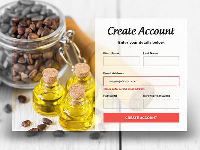 Create Account Page UI