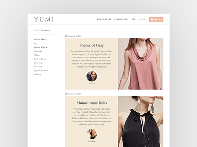 Fashion Website UI