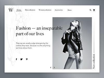 Fashion Website black bnw clothes fancy fashion homepage main page web website white