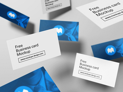 Free floating business card mockup