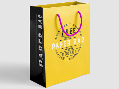 Free paper bag mockup