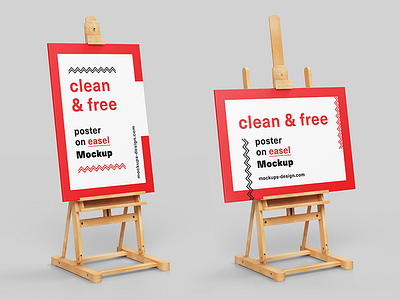 Poster On Easel Mockup download easel free freebie mockup poster psd