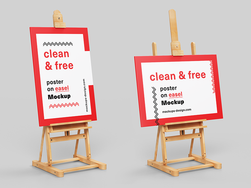 Download Poster On Easel Mockup by MockupsDesign on Dribbble