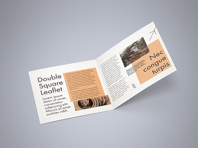 Free Double Square Leaflet Mockup advertisement bi fold flyer free freebie leaflet mockup square