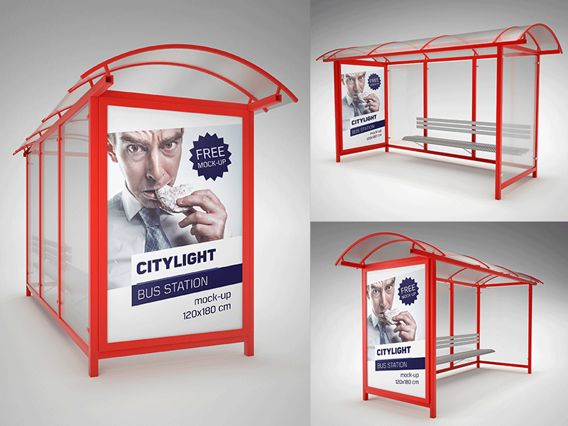 Free Bus Station Mockup by MockupsDesign on Dribbble