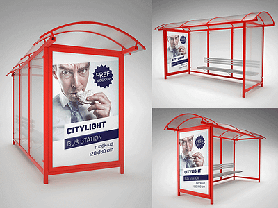 Free Bus Station Mockup baner bus station mockup dowload free freebie mockup poster psd stand