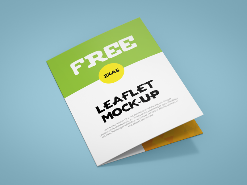 Download Free A5 Bi Fold Leaflet Mockup by MockupsDesign | Dribbble | Dribbble
