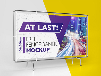 Free Fence Baner Mockup