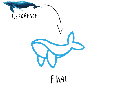 Blue Whale Line Art logo