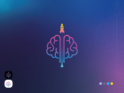 Brain space logo and branding ai app artline brain brain space brand branding design graphic design icon illustration line art logo mind ps space typography vector