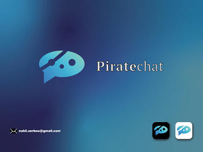 pirate chat logo and branding ai app artline brand branding chat design graphic design icon illustration illustrator logo pirate ps vector