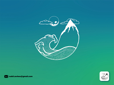 Wave Island logo and branding ai artline berg brand branding design graphic design illustration island logo ps vector wave