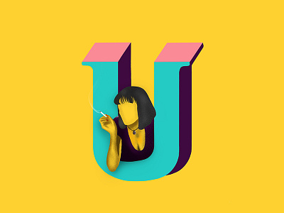 U - 36daysoftype 36daysoftype actoress actoress illustration killbill movie