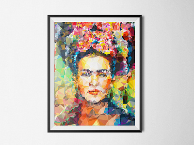 Frida Kahlo Low-poly Poster design frida illustration low poly poster
