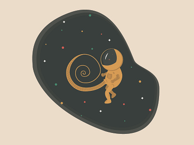 Astronaut & cord! astronaut cord illustration space stars vector womb