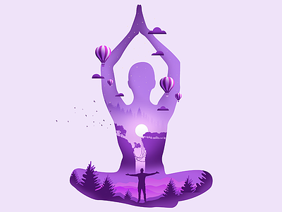 Explore within Illustration 2 explore health meditation mental travel within yoga