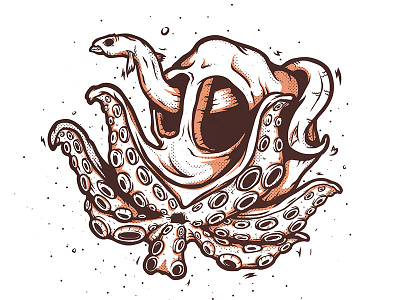 Octopus creature dots logo octopus poland sea snake tshirt wild