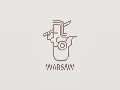 Warsaw logo river siren syrenka typography warsaw warszawa wisla