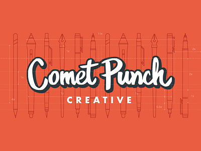 Comet Punch logo lettering logo script
