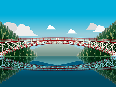 Kings Bridge bridge illustration launceston tasmania vector