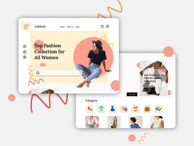 LaModa branding design fashion figma graphic design ui web