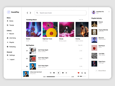 Playlist Music dashboard design figma music playlist ui