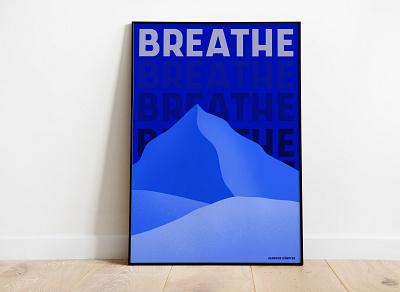 30 Days Poster Challenge | Breathe blue breathe design flat ice iceberg illustration landscape landscape illustration mountain mountains poster poster a day poster challenge poster design procreate